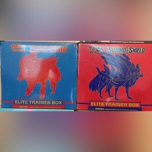 Pokemon Sword and Shield Elite Trainer Box Set - Red and Blue